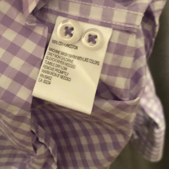 Black Brown 1826 Lavender Gingham Dress Shirt, XL - Picture 5 of 5